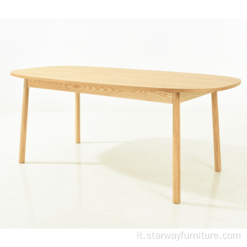 Tavolo da pranzo in legno massello di design moderno di alta qualità